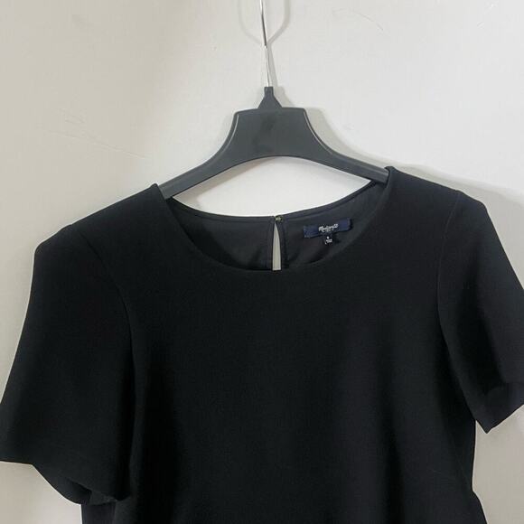 MADEWELL BLACK CREPE FOLIO SHORT SLEEVE MINI HIGH LOW DRESS SIZE 6‎ - Picture 4 of 8